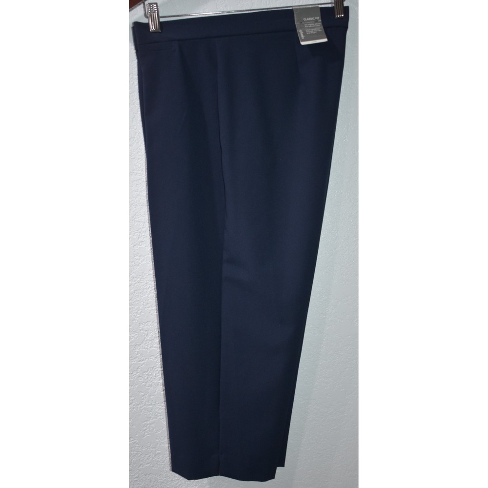 CJ Banks 14W Capri Pants NEW w/tags Classic Fit Navy Preppy Lightweight Stretch